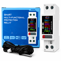 Protecteur d'énergie WiFi JIUJI avec écran couleur HD grand angle, contraste élevé, affichage 8 paramètres, protection contre les surtensions, sous-tensions et fuites