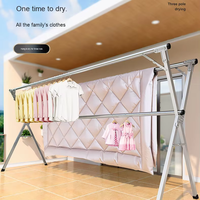 Séchoir à vêtements pliable et rétractable en acier galvanisé pour chambre à coucher et balcon, intérieur/extérieur