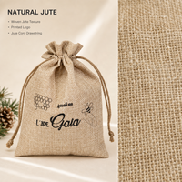 Sac de rangement pour café, thé, cadeaux de Noël en jute écologique recyclable avec cordon de serrage, logo personnalisé imprimé, pochette en toile de jute et lin