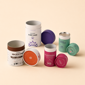 Envase de Tubo de Papel Reciclado Personalizado para Galletas y Snacks, Caja Cilíndrica Redonda de Kraft a Prueba de Humedad para Polvo de Matcha - Product Image 2