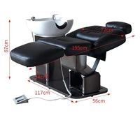 Kisen Offre Spéciale bon corps électrique chaise de Massage shampooing Salon de coiffure dos noir lit de Massage avec bassin pour salon de coiffure