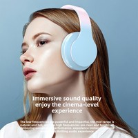 Headphone Telinga Warna Gradasi Nirkabel Berkabel Mode Ganda Dapat Dilipat Tahan Air Headset Gaming AAC Driver Dinamis Nyaman Dipakai