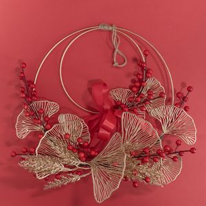CallaFloral Fortune Fruit Double Ring <b>Wreath</b> Plastic <b>Artificial</b> Flowers Wedding Home Decor CF01058 - Product Image 1