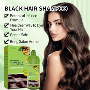 Piante organiche colore dei capelli Color crema colorante 400ml Volume di plastica serie marrone che copre capelli bianchi e grigiosi uso domestico Shampoo - Product Image 5