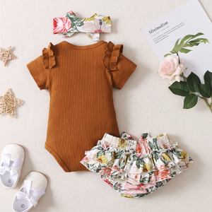 Conjunto de Ropa de 5 Piezas para Bebés Niñas Recién Nacidas, Diseño Floral de Princesa, Transpirable y Cómodo para Verano y Otoño, Proveedor Chino - Product Image 2