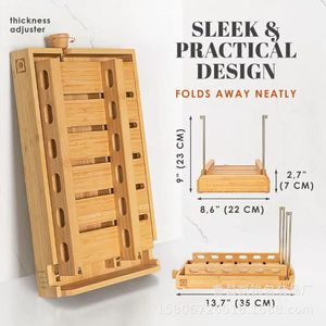 Wooden Bread Slicer Adjustable Divider Multi Functional Crumb Tray Manual Bread Cutter <b>Kitchen</b> Tool - Product Image 5