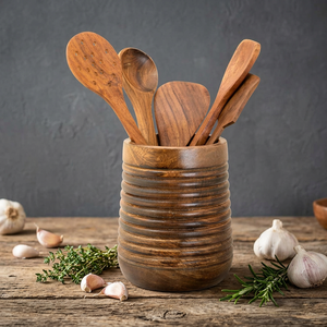 Wooden <b>Caddy</b> Holder For Dining Table Storage Organizer For <b>Kitchen</b> Spatula <b>Caddy</b> For <b>Kitchen</b> Utensils Spoon Stand For Restaurant - Product Image 3