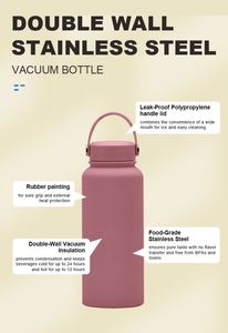 Outdoor Water Bottle Stainless Steel Vacuum Flask Inner Ceramic Insulated Sports Bottle with Suction Tube <b>Brush</b> - Product Image 5