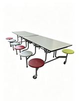 Table à manger pliante traditionnelle en bois, plateau en MDF, structure en acier, couleur au choix, idéale pour la maison, le bureau, l'école, l'hôpital