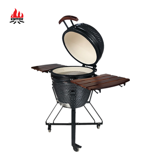 Kimstone Céramique d'extérieur 21 pouces pour charbon de bois rond <span class=keywords><strong>Kamado</strong></span> <span class=keywords><strong>Joe</strong></span> Grill Fumoir de <span class=keywords><strong>barbecue</strong></span> portable réglable pour les fêtes à usage domestique - Product Image 5