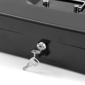 Cassetta Portavalori in Metallo con Vassoio Portamonete e Scomparti per Monete, Cassetta di Sicurezza Portatile in Acciaio per Ufficio e Negozio (Euro) - Product Image 4