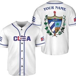 Camiseta de Béisbol de Cuba Personalizada con Logotipo, Bandera de Cuba, Camiseta Cubana Unisex de Manga Corta, Spandex/Algodón, Absorbe la Humedad, Anti-UV - Product Image 4