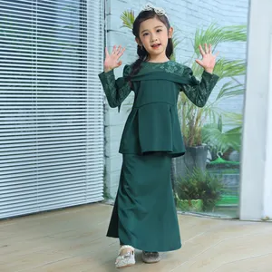 Modern Designs Arabic Dubai Muslim Baby Girls Dress Islamic baju kurung