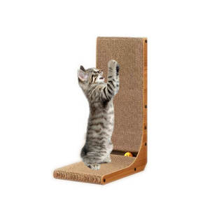 Custom Luxe L-Vorm Kat Scratcher, Kat Scratchers Voor Indoor Katten Beschermen Meubels Karton Met Bal Speelgoed - Product Image 1