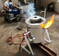 Four de fusion au propane GPL de 50 kg, fourneau à gaz robuste pour la fusion de l'or, de l'argent, de l'aluminium, du cuivre, de l'acier, avec creuset de fonderie liquéfié