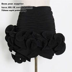 आला डिजाइन की भावना प्राकृतिक कमर जिपर हिप रूफल्ड ट्यूटू स्कर्ट लटेड गर्मी मिडी मीठे चिफॉन सादे रंग महिलाओं के लिए - Product Image 1