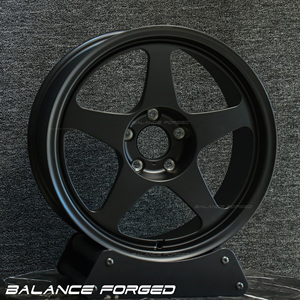 Rines Forjados Cóncavos Personalizados Estilo JDM en Negro Mate de 5 Radios de 17 y 18 Pulgadas para Autos de Alto Rendimiento Subaru WRX STI <span class=keywords><strong>Honda</strong></span> <span class=keywords><strong>Civic</strong></span> Type R - Product Image 2