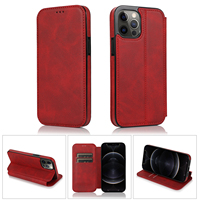 Étui portefeuille en cuir PU personnalisé ultra-mince pour iPhone 11 Pro Max et iPhone 12 Étui à rabat pour téléphone portable