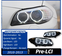 Phares LED Angel Eyes DLW améliorés avec feux de jour pour BMW F10 Série 5 2011-2017, phares modifiés