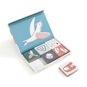 Set di scatole di carte di cartone spesse rigide di alta qualità personalizzate per bambini scheda Flash di memoria cognitiva educativa