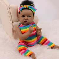 Muñeca Reborn de silicona realista de 20 pulgadas, muñeca Reborn afroamericana realista negra de 20 pulgadas que parece Real