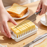 Boîte de conservation et de découpe de fromage de style japonais avec couvercle, boîte rectangulaire pour tranches de fromage, pour le réfrigérateur