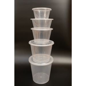 Promoção Quente Baldes de Plástico Transparentes de Grande Capacidade 33.81oz 1000ml com Tampas - Product Image 4