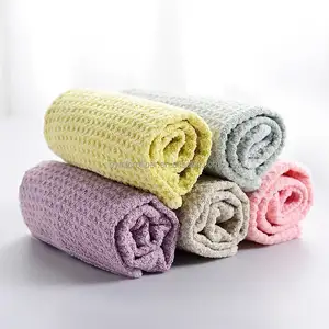 Amazon Hot Sale Microfiber waffle tea Towels Trendy Stripes Dish Towels For Kitchen