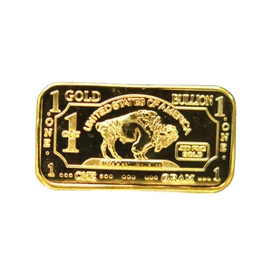 1 Gram 100 Mills Gold Plated Brass Buffalo Bar