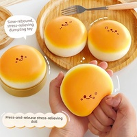 Figurine en PU souple anti-stress à montée lente, en forme de boulette vapeur (Mantou) à expression mignonne, avec cuiseur vapeur, pour enfants et adultes