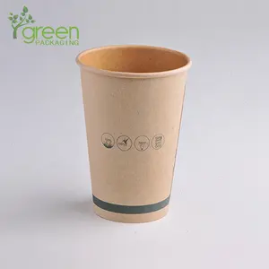 Ambientale Usa E Getta Kraft Parete Singola Caldo Riutilizzabile Tazza di Caffè con il Coperchio Per Andare Tazza
