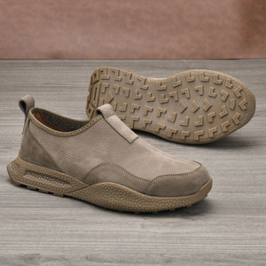 Chaussures rétro pour hommes, en cuir de vache véritable, bout rond, doublure en mesh, semelle en caoutchouc, respirantes, style décontracté - Product Image 4