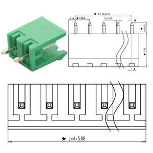 Connecteur femelle pour bornier à 2 broches, pas de 5,08 mm, borniers enfichables 2EDG 2EDGK 508 - Product Image 2