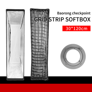 Kit di Illuminazione LED 200W per Fotografia con Softbox Rettangolare 30*120 cm con Griglia, Attrezzatura Professionale per Studio Fotografico - Product Image 5