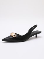 Nouvelles chaussures coréennes confortables à talons fins, à bout pointu, avec boucle décorative
