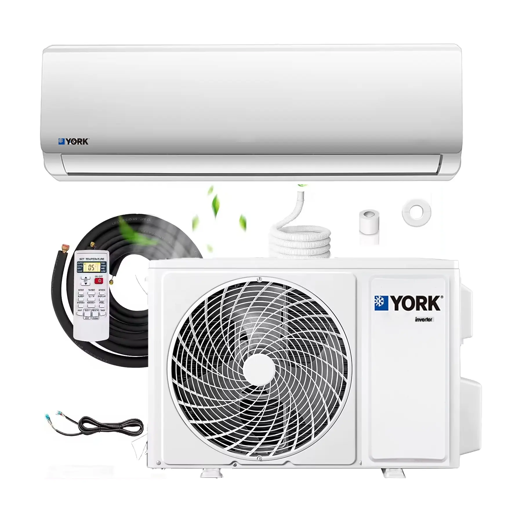 Ar condicionado de parede com refrigeração e aquecimento SEER 12000 BTU 220V 60Hz Ar condicionado inverter split com controle Wi-Fi