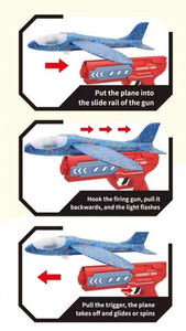 2 Stück Pack LED Licht Flugzeug Wurfs chaum Flugzeug 2 Flug modus segel flugzeug Flugzeug Pistole Flugs pielzeug für Kinder - Product Image 4