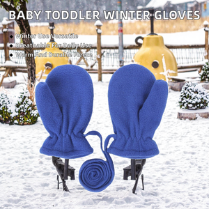 Mitaines d'hiver chaudes pour bébés et tout-petits, en mélange de coton polaire, longueur poignet, respirantes, pour la neige, gants confortables pour enfants et nourrissons, pour le ski quotidien, vente en gros - Product Image 2