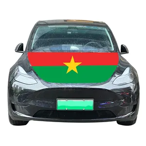 Wholesale 120x150cm Burkina Faso Car Hood Covers Flag Affordable Wear-Resistant and Durable Car Engine Hood Cover
