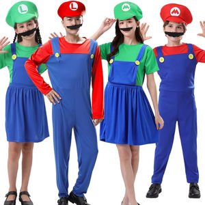 Para <span class=keywords><strong>Bros</strong></span> adultos y niños Cosplay conjunto <span class=keywords><strong>de</strong></span> disfraces <span class=keywords><strong>de</strong></span> baile para fiesta <span class=keywords><strong>de</strong></span> Halloween TV y película género regalo para niños - Product Image 1