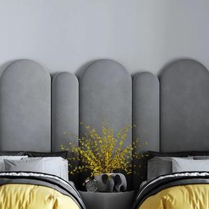 <span class=keywords><strong>Tête</strong></span> <span class=keywords><strong>de</strong></span> <span class=keywords><strong>lit</strong></span> décorative pour chambre <span class=keywords><strong>à</strong></span> coucher en cuir suédé bleu foncé recouvert d'un <span class=keywords><strong>panneau</strong></span> en mousse PU souple - Product Image 5