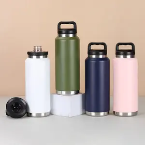 Custom 36oz Outdoor Sport 18/8 Stainless Steel Yetys Insulated Water Bottle Thermal Bottle Thermos Flask With Chug Cap