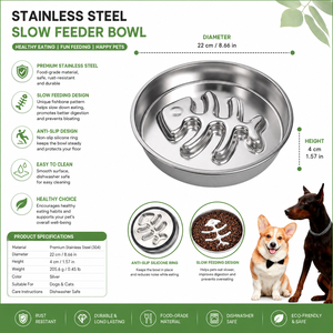 304 <b>Stainless</b> <b>Steel</b> Slow Feeder <b>Bowl</b> Fishbone Design Pet Food Dish for <b>Dogs</b> and Cats - Product Image 5