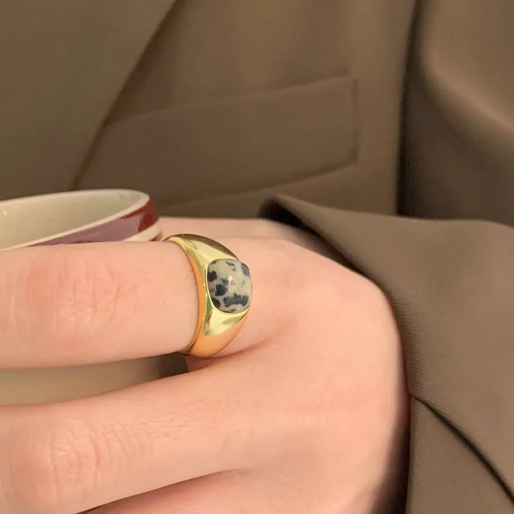 Cincin perak jari untuk ibu cincin perak cincin batu Zebra Pria