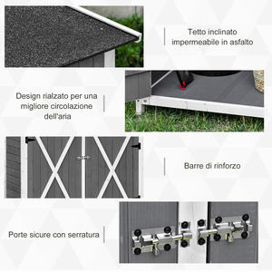 Outsunny Wooden <b>Garden</b> Shed with 2 Doors, Outdoor <b>Garden</b> Tool Cabinet with a <b>Stool</b>, 139x75x147/160cm - Product Image 6