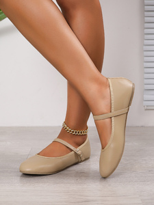 <span class=keywords><strong>Scarpe</strong></span> Basse Classiche da <span class=keywords><strong>Donna</strong></span> Mary Jane <span class=keywords><strong>Nude</strong></span> con Cinturino Regolabile in Morbida Pelle Comode per Uso Quotidiano Ballerine - Product Image 3