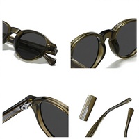 Lunettes de soleil unisexes de qualité supérieure, monture ronde en Tr90, protection UV400, monture CP Rice Nail, couleur marron, Occhiali Da Sole