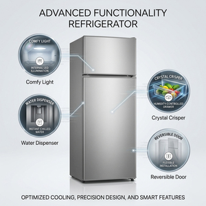 Refrigerador con Dispensador de Agua No Frost de 325L, Control Táctil, Flujo de Aire Múltiple, <span class=keywords><strong>Puerta</strong></span> Reversible, Neveras con Congelador Superior - Product Image 5