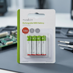 4 Batterie Ricaricabili Ni-MH HR03 AAA 1100 mAh 1.2V (Nedis BANM9HR034B) Confezione Blister - Product Image 3