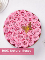27 Ge conserveerde echte rozen in doos, eeuwige bloemen, cadeau voor verjaardag & jubileum voor vrouwen, vriendin, moeder |   Oorsprong China 1,74 pond